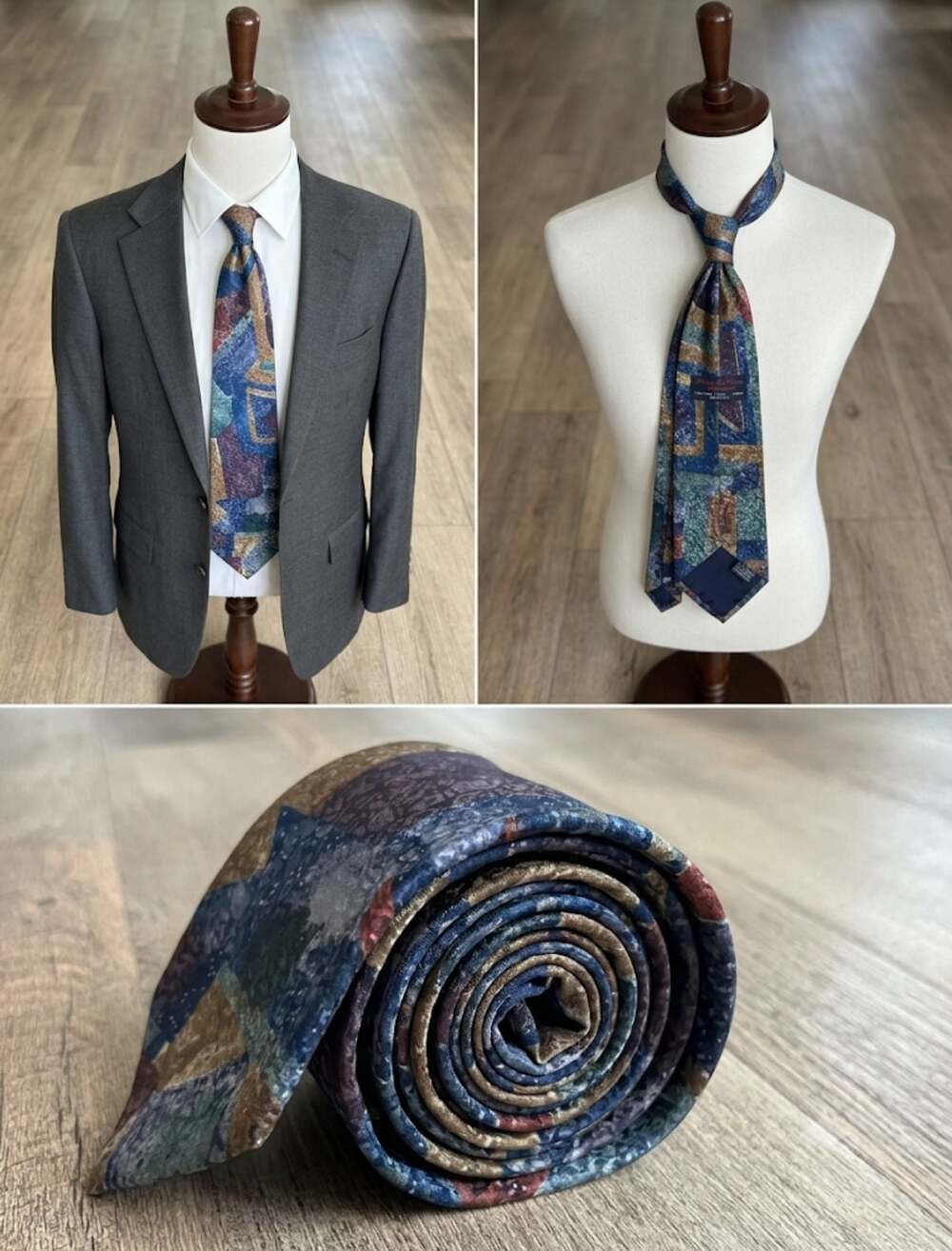 Italian Silk House Collezione Geometric Pattern Silk Tie